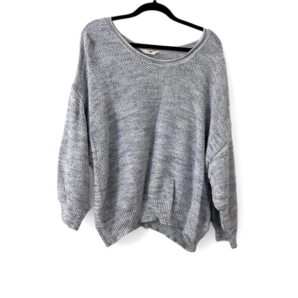 Terra & Sky Grey with Blue Hue Oversized Knit Sweater - Picture 1 of 6